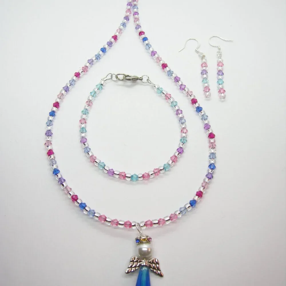 Handcrafted Angel Jewelry Set – Necklace, Bracelet, & Earrings - Picture 2 of 6